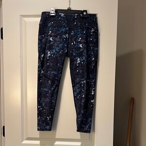 Sweaty Betty Navy and Black Camouflage Power Leggings